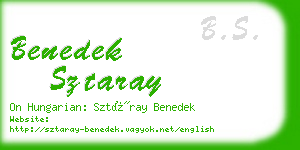 benedek sztaray business card